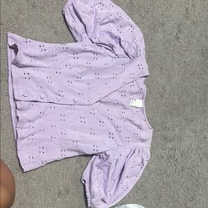 H&M Light Purple Eyelet Top